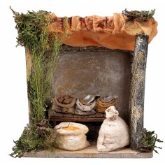 Tienda de mercado con jarras y recipientes de 13x7x14 cm h
