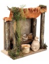 Tienda de mercado con jarras y recipientes de 13x7x14 cm h