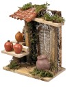 Stall with amphoras for Nativity scene 13.5x7.5x16 cm h