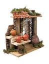 Stall with amphoras for Nativity scene 13.5x7.5x16 cm h