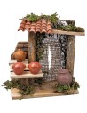 Stall with amphoras for Nativity scene 13.5x7.5x16 cm h