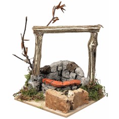 Gypsum well with beam cm 10x10x11.5 h for Mondo nativity scene