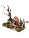 Fire with flickering LED powered by batteries cm 13.5x7.5x13 h