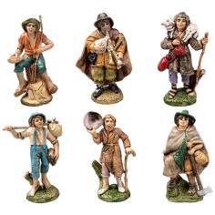 Set of 6 figurines 10 cm for nativity scene by Mondo Presepi