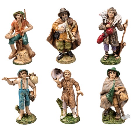 Set of 6 figurines 10 cm for nativity scene by Mondo Presepi
