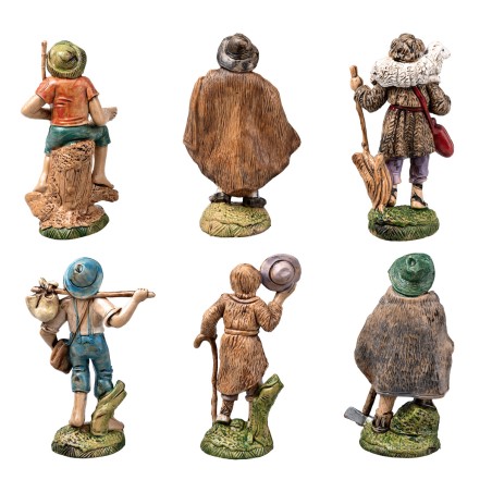 Conjunto de 6 figuritas de 10 cm para belén de Mondo Presepi