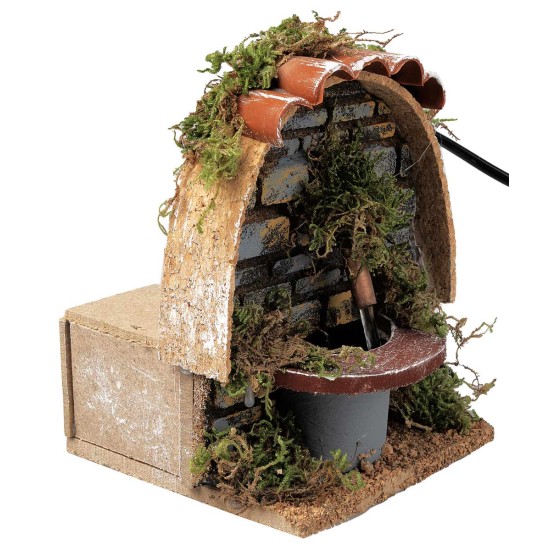 Fountain with arched roof and working pump cm 10x10x14 h for