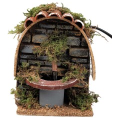 Fountain with arched roof and working pump cm 10x10x14 h for