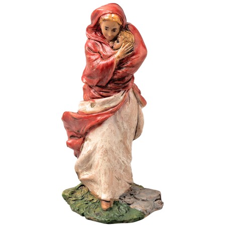 Woman with baby in her arms 13 cm for nativity scene Mondo Presepi