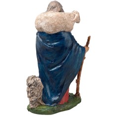Shepherd with dog and sheep on shoulders 13 cm for Mondo nativity scene 2