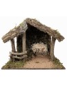 Capanna in legno e sughero per Natività cm 50x28x40 h