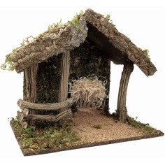 Capanna in legno e sughero per Natività cm 50x28x40 h 2