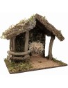 Capanna in legno e sughero per Natività cm 50x28x40 h
