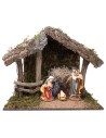 Capanna in legno e sughero per Natività cm 50x28x40 h
