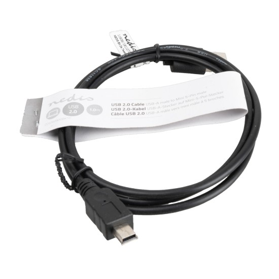 USB 2.0 cable male - mini male 5 pin 1.0 m black for