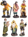 Conjunto de 6 figuras de 12 cm en resina para belén Mondo Presepi
