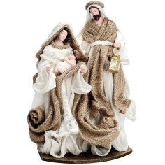 Natività blocco 30 cm in juta per presepe Mondo Presepi