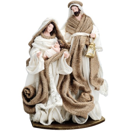 Natività blocco 30 cm in juta per presepe Mondo Presepi