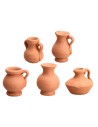 Group of 5 clay amphorae for 9-10 cm statues