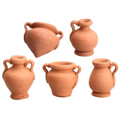 Conjunto de 5 ánforas de terracota para estatuas de 9-10 cm