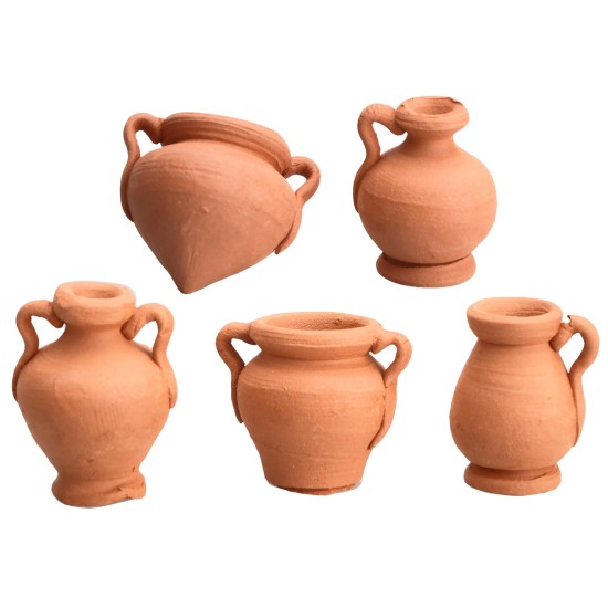 Conjunto de 5 ánforas de terracota para estatuas de 9-10 cm