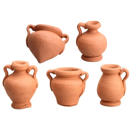 Conjunto de 5 ánforas de terracota para estatuas de 9-10 cm