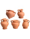 Set of 5 terracotta amphorae for 9-10 cm statues