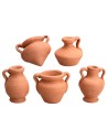 Set of 5 terracotta amphorae h 2.4 cm