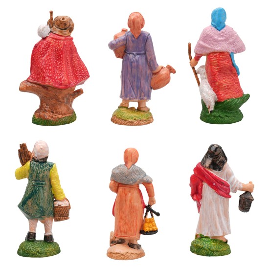 Set 6 figure serie 10 cm per presepe Mondo Presepi