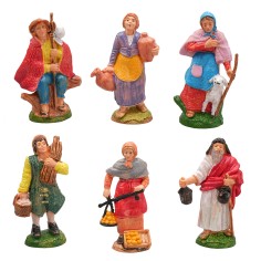 Set of 6 figures series 10 cm for nativity scene Mondo Presepi