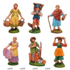 Conjunto de 6 figuras serie 10 cm para belén Mundo Pesebres