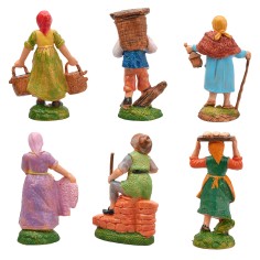 Conjunto de 6 figuras serie 10 cm para belén Mundo Pesebres 2