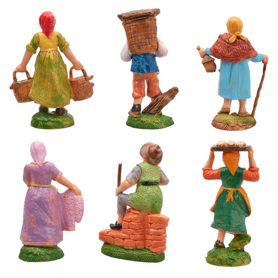 Set 6 figure serie 10 cm per presepe Mondo Presepi