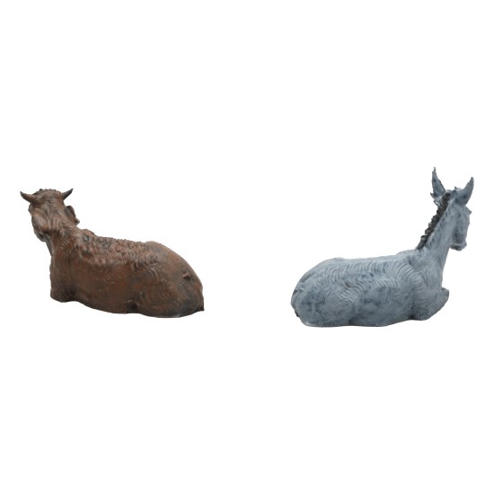 copy of Set ox and donkey seated series 15-18 cm for Mondo nativity scene