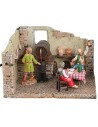 Osteria in resina con botte funzionante per presepe Mondo