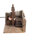 Nativity scene cellar with working wine press and pump -