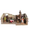 Nativity scene cellar with working wine press and pump -