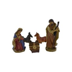 Cm 20 Natività in resina S. Giuseppe, Maria, bambinello nella