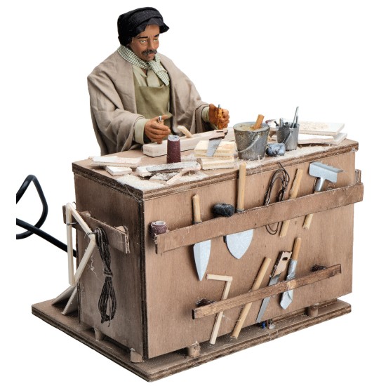 Falegname serie 30 cm in movimento per presepe Mondo Presepi