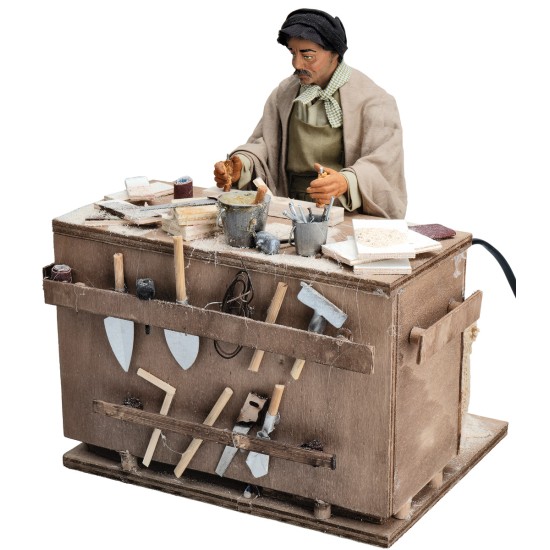 Falegname serie 30 cm in movimento per presepe Mondo Presepi