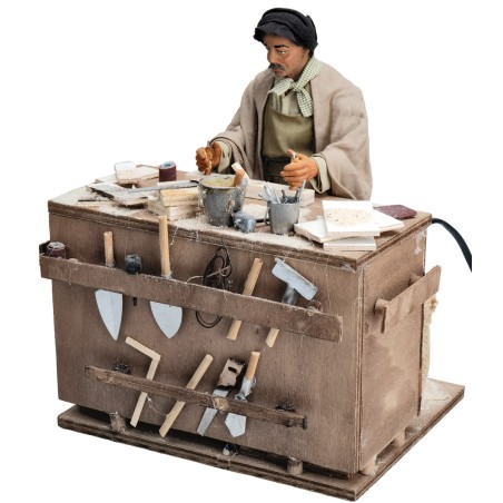 Falegname serie 30 cm in movimento per presepe Mondo Presepi
