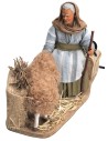 Donna con pecora serie 30 cm con doppio movimento per presepe