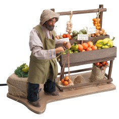 Fruttivendolo serie 25 cm in movimento per presepe Mondo Presepi 2