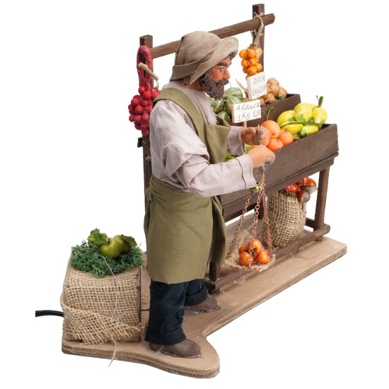 Fruttivendolo serie 25 cm in movimento per presepe Mondo Presepi