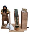 Hombre con molino de aceitunas serie 25 cm en movimiento