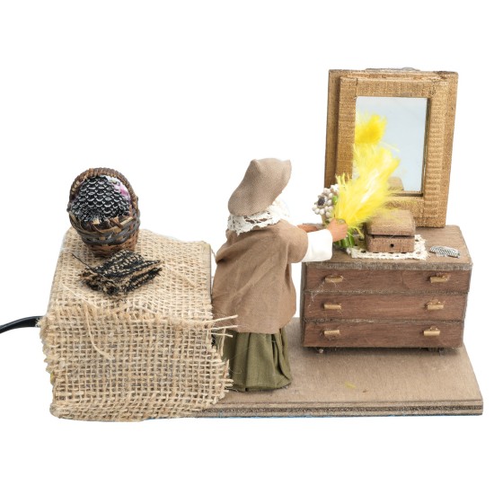 Woman dusting series 25 cm in motion for Mondo Nativity scene