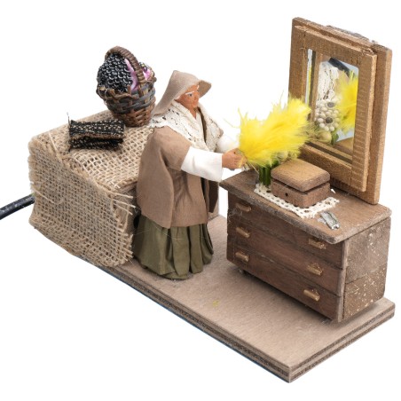 Woman dusting series 25 cm in motion for Mondo Nativity scene