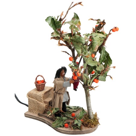 Man with child picking fruit series 10 cm in motion