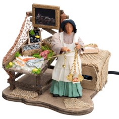Fishmonger series 12 cm in motion for nativity scene Mondo Presepi