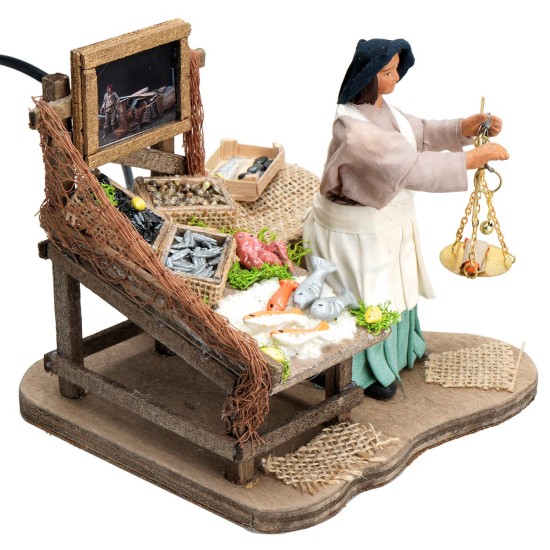 Fishmonger series 12 cm in motion for nativity scene Mondo Presepi